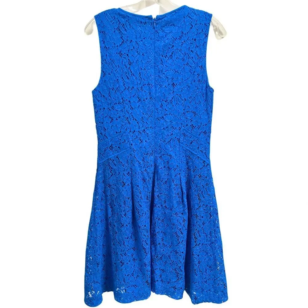 Lauren Ralph Lauren Blue Lace Fit & Flare Dress - Picture 3 of 6